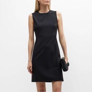 Theory Sleeveless Fitted Mini Dress in Precision Ponte